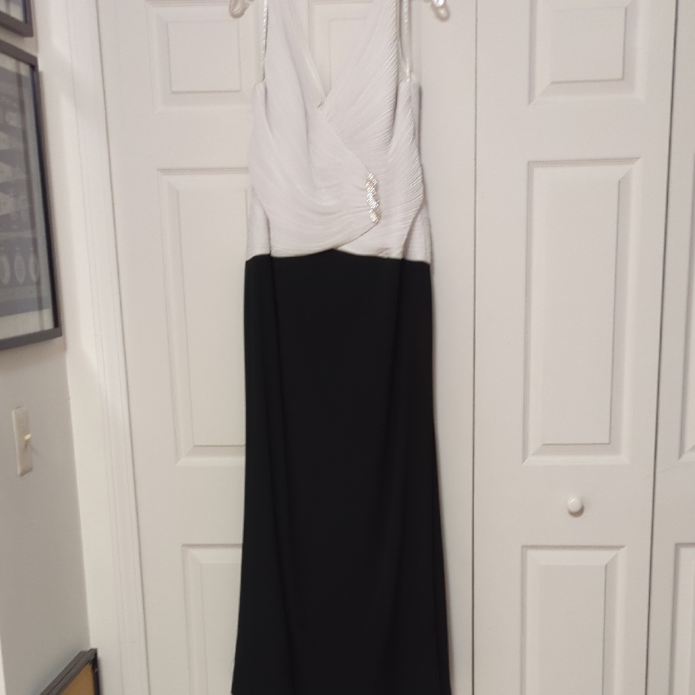 Black and White Two-Tone Prom Gown